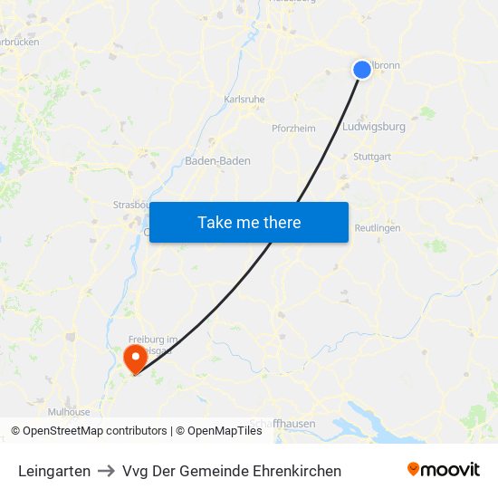 Leingarten to Vvg Der Gemeinde Ehrenkirchen map