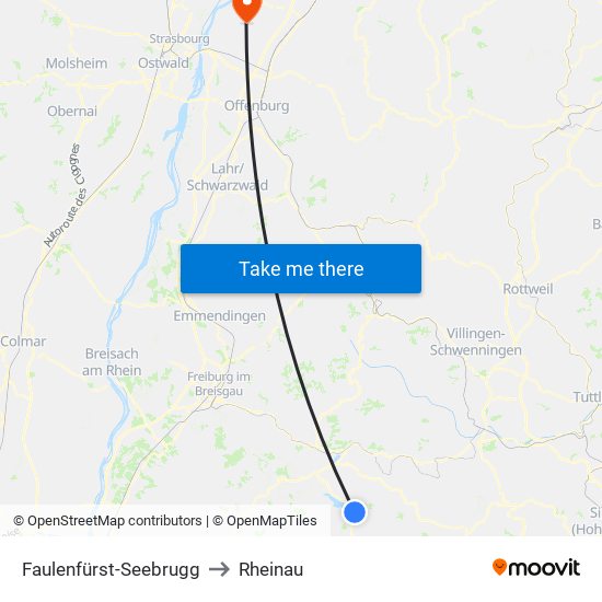 Faulenfürst-Seebrugg to Rheinau map