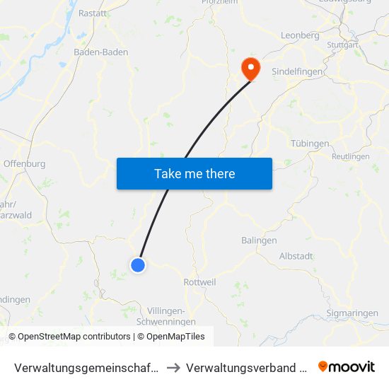 Verwaltungsgemeinschaft Schramberg to Verwaltungsverband Althengstett map