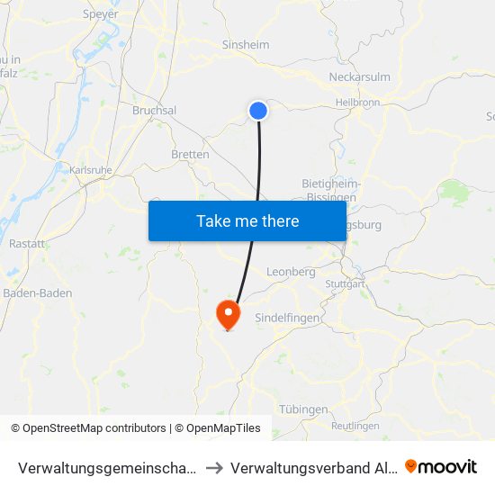 Verwaltungsgemeinschaft Eppingen to Verwaltungsverband Althengstett map