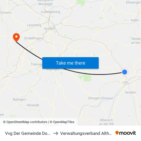 Vvg Der Gemeinde Dornstadt to Verwaltungsverband Althengstett map