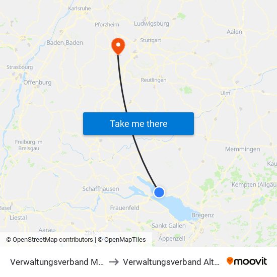 Verwaltungsverband Meersburg to Verwaltungsverband Althengstett map