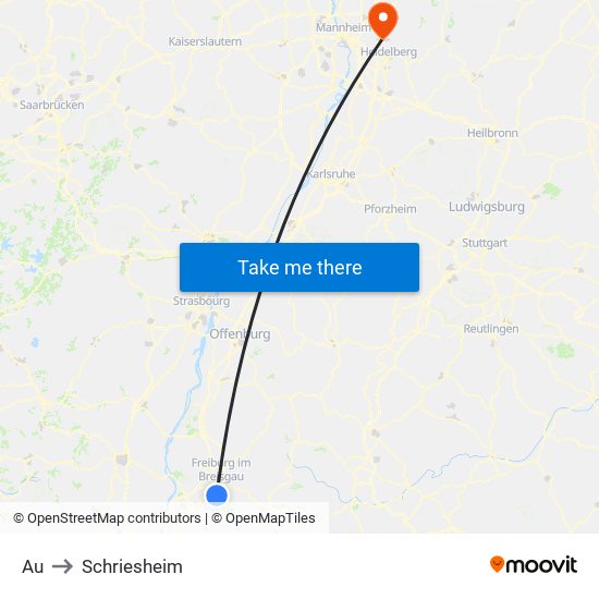 Au to Schriesheim map