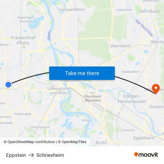 Eppstein to Schriesheim map