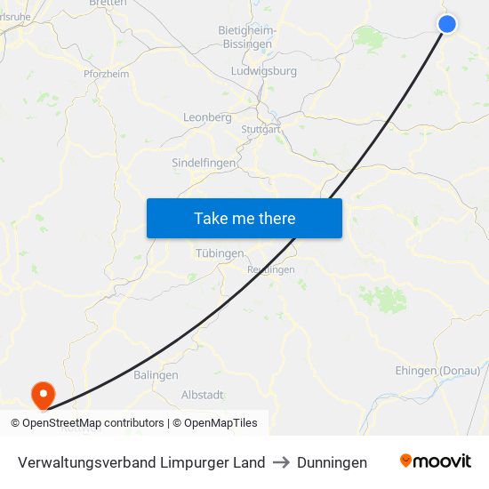 Verwaltungsverband Limpurger Land to Dunningen map