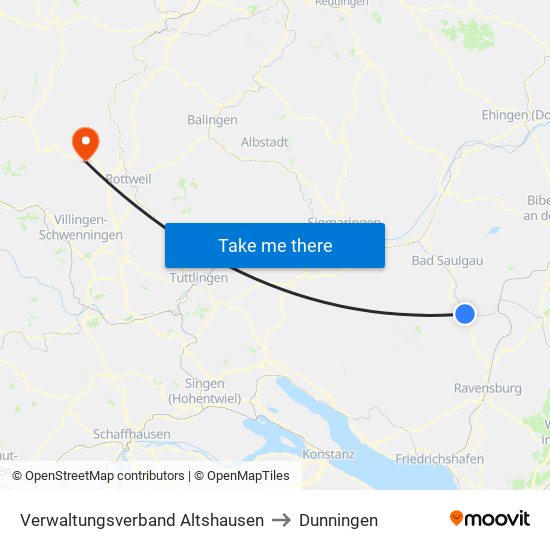 Verwaltungsverband Altshausen to Dunningen map