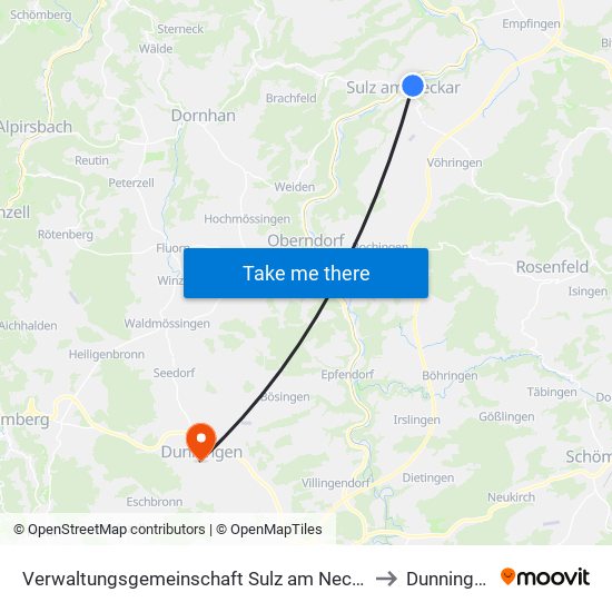 Verwaltungsgemeinschaft Sulz am Neckar to Dunningen map