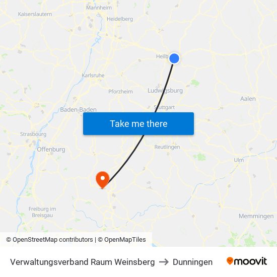 Verwaltungsverband Raum Weinsberg to Dunningen map