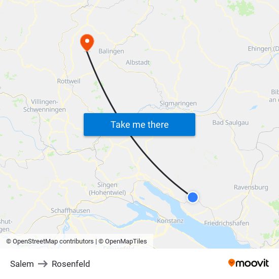 Salem to Rosenfeld map