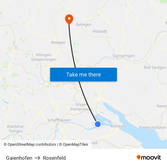 Gaienhofen to Rosenfeld map