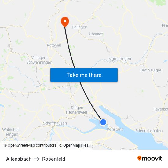 Allensbach to Rosenfeld map