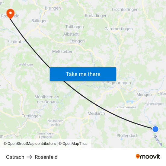 Ostrach to Rosenfeld map