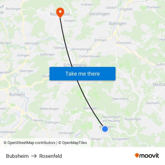 Bubsheim to Rosenfeld map