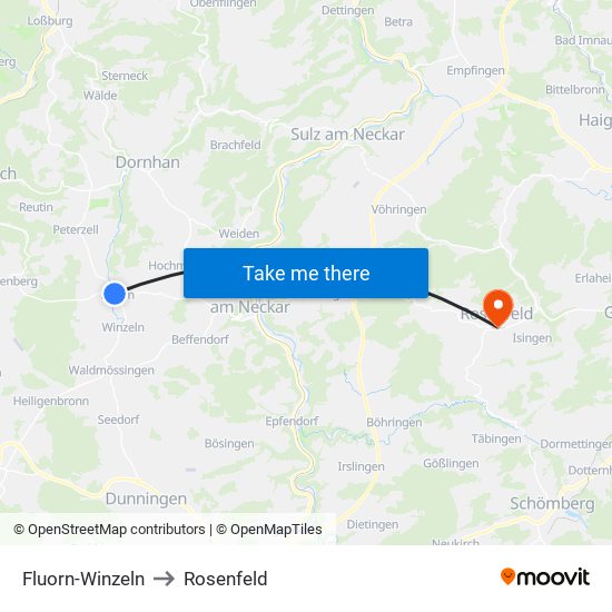 Fluorn-Winzeln to Rosenfeld map