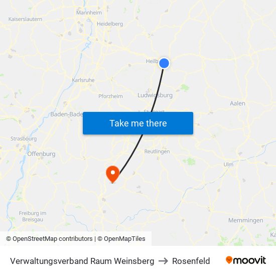 Verwaltungsverband Raum Weinsberg to Rosenfeld map