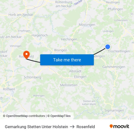 Gemarkung Stetten Unter Holstein to Rosenfeld map