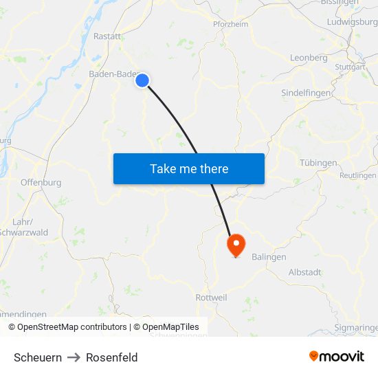 Scheuern to Rosenfeld map