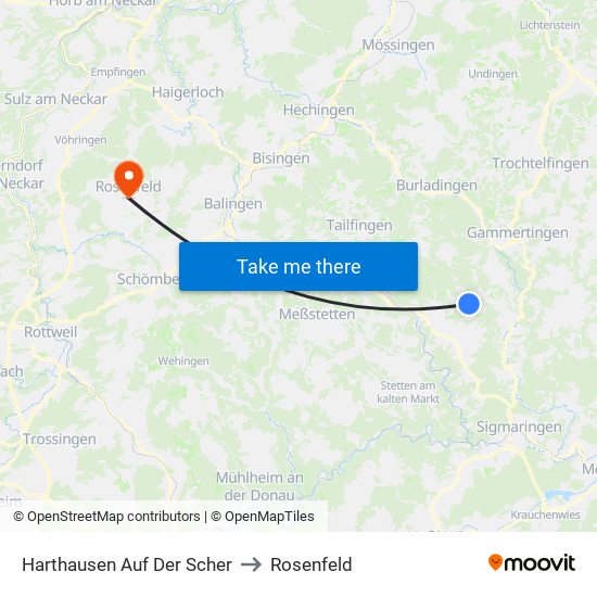 Harthausen Auf Der Scher to Rosenfeld map