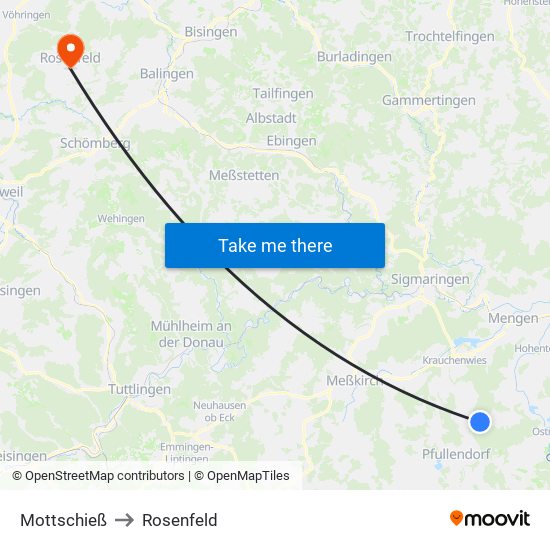Mottschieß to Rosenfeld map