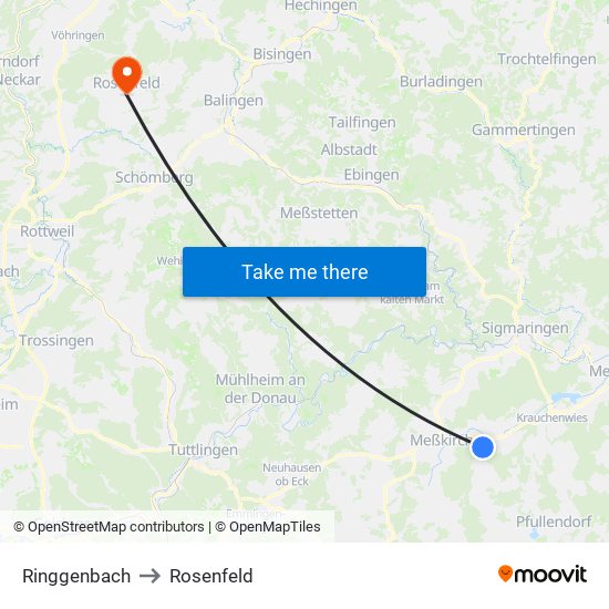 Ringgenbach to Rosenfeld map