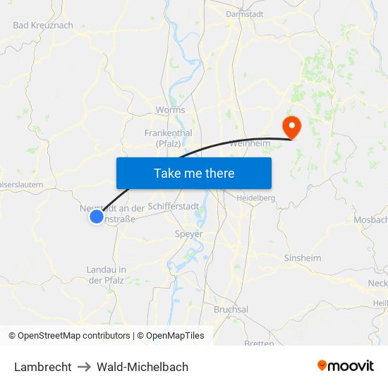 Lambrecht to Wald-Michelbach map