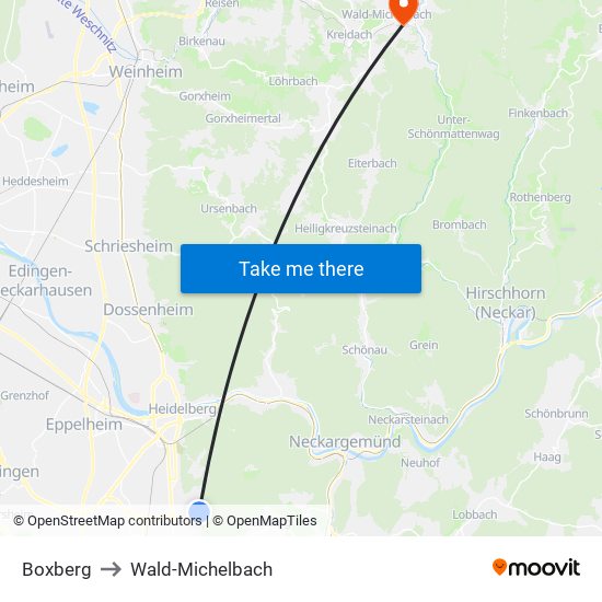 Boxberg to Wald-Michelbach map