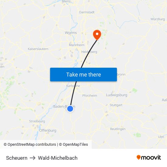 Scheuern to Wald-Michelbach map