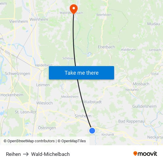 Reihen to Wald-Michelbach map