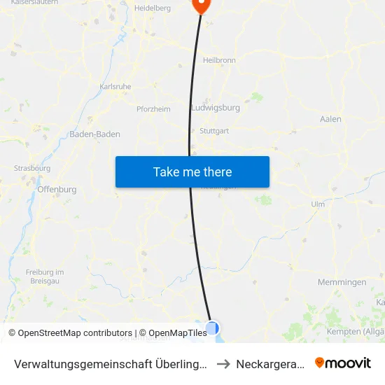 Verwaltungsgemeinschaft Überlingen to Neckargerach map
