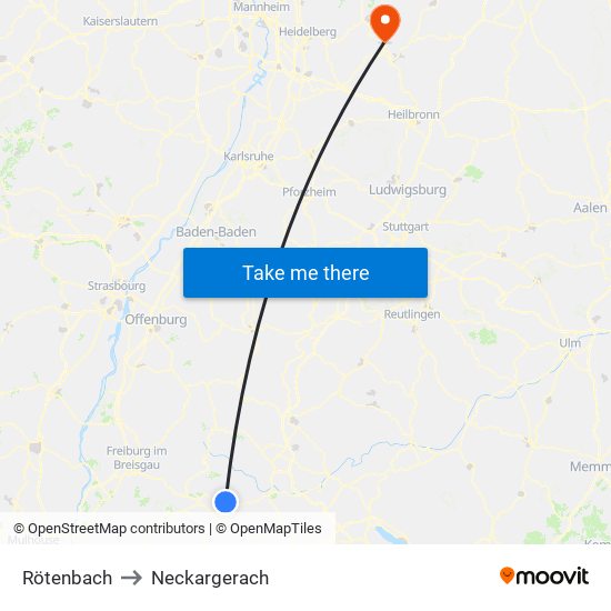 Rötenbach to Neckargerach map