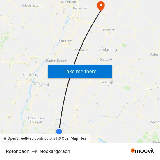 Rötenbach to Neckargerach map