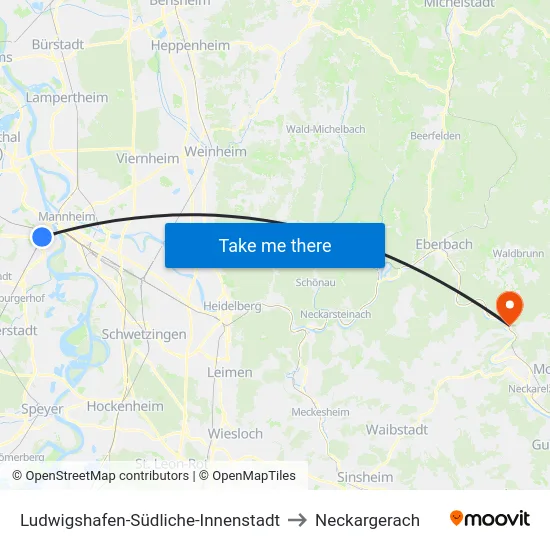 Ludwigshafen-Südliche-Innenstadt to Neckargerach map