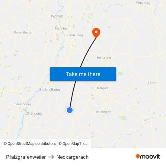 Pfalzgrafenweiler to Neckargerach map