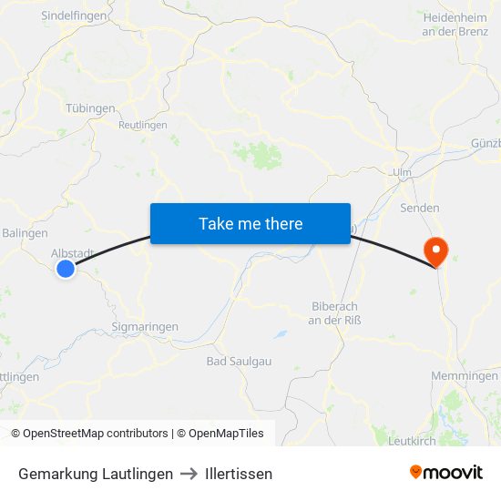 Gemarkung Lautlingen to Illertissen map