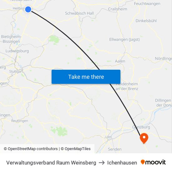 Verwaltungsverband Raum Weinsberg to Ichenhausen map