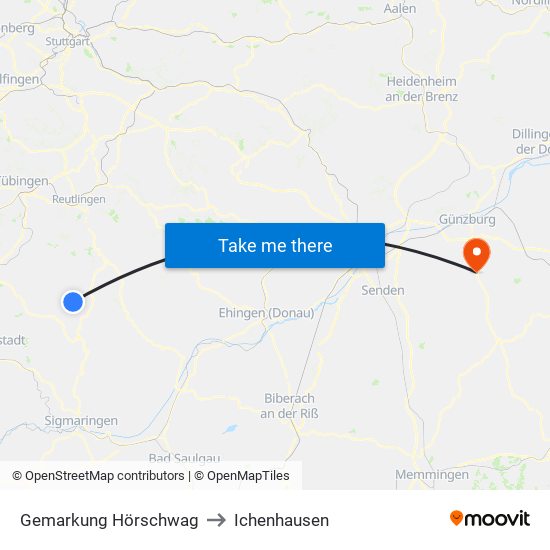 Gemarkung Hörschwag to Ichenhausen map
