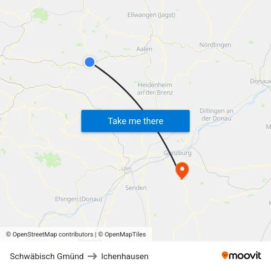 Schwäbisch Gmünd to Ichenhausen map
