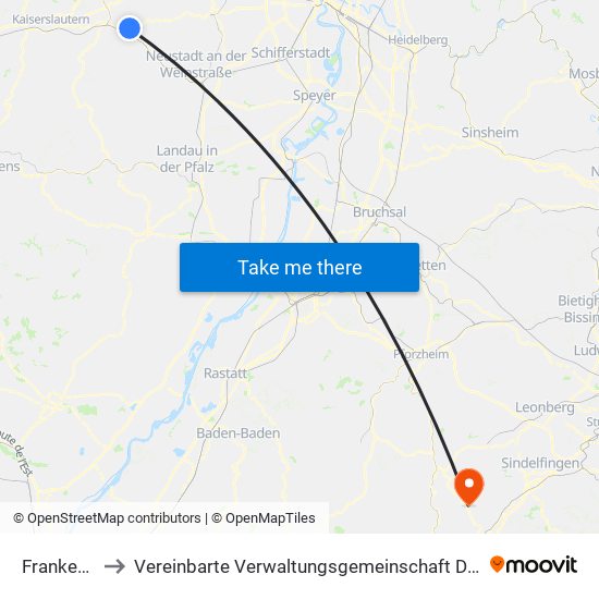 Frankenstein to Vereinbarte Verwaltungsgemeinschaft Der Stadt Herrenberg map