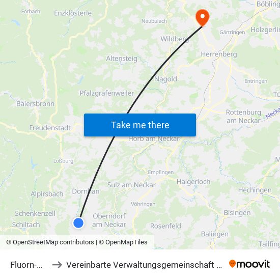 Fluorn-Winzeln to Vereinbarte Verwaltungsgemeinschaft Der Stadt Herrenberg map