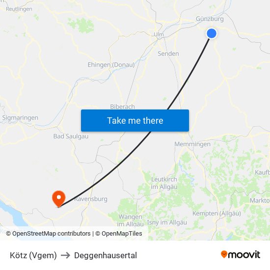 Kötz (Vgem) to Deggenhausertal map