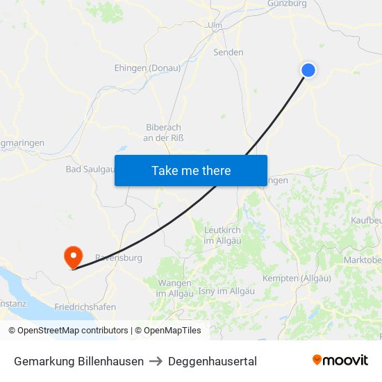 Gemarkung Billenhausen to Deggenhausertal map