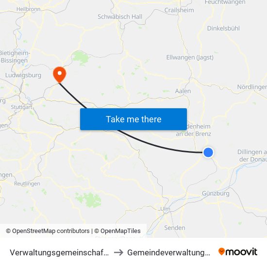 Verwaltungsgemeinschaft Giengen An Der Brenz to Gemeindeverwaltungsverband Winnenden map