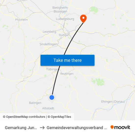 Gemarkung Jungingen to Gemeindeverwaltungsverband Winnenden map