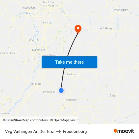 Vvg Vaihingen An Der Enz to Freudenberg map