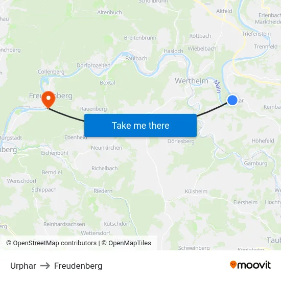 Urphar to Freudenberg map