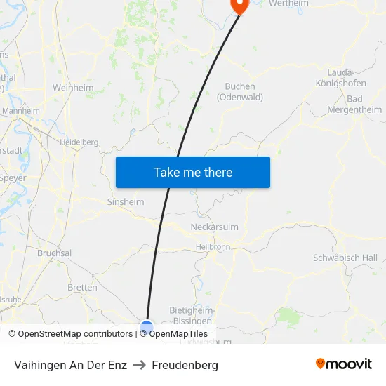 Vaihingen An Der Enz to Freudenberg map