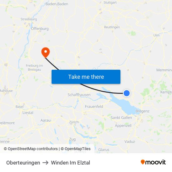Oberteuringen to Winden Im Elztal map