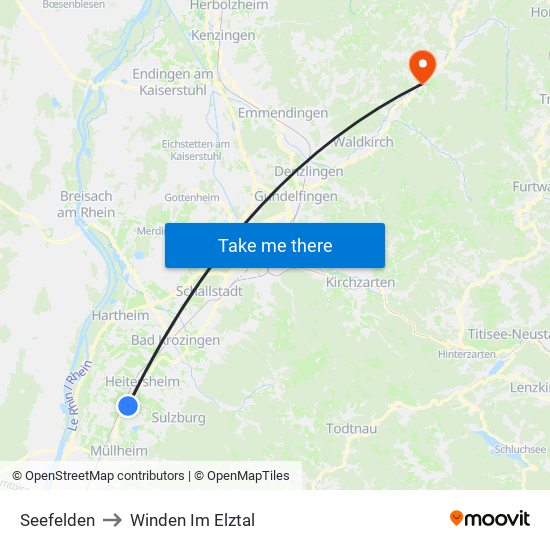 Seefelden to Winden Im Elztal map