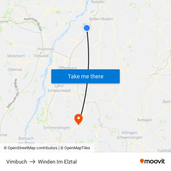 Vimbuch to Winden Im Elztal map