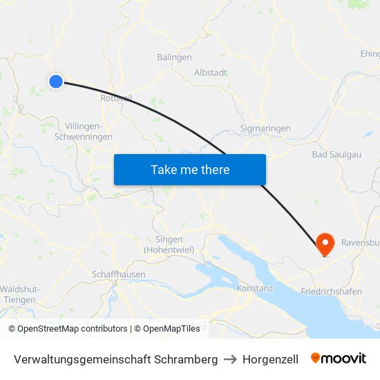 Verwaltungsgemeinschaft Schramberg to Horgenzell map